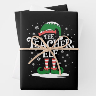 Der Weihnachtsmann-Elfen-Lehrer Familien-Matching- Geschenkpapier Set