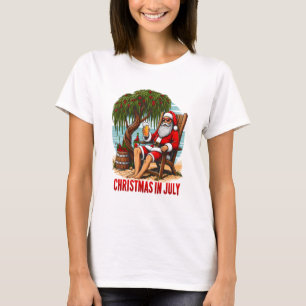 Der Weihnachtsmann entspannt sich im Stuhl, T-Shirt
