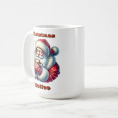 Der Weihnachtsmann erfreut sich an einem gemütlich Kaffeetasse (Vorderseite Links)