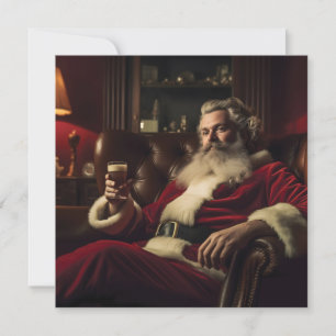 Der Weihnachtsmann erfreut sich eines festlichen G Feiertagskarte
