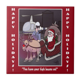 Der Weihnachtsmann erhält eine Keramik Fliese