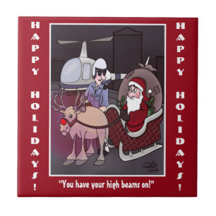 Der Weihnachtsmann erhält eine Keramik Fliese