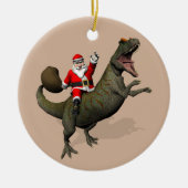 Der Weihnachtsmann fährt auf Allosaurus Keramikornament (Vorne)