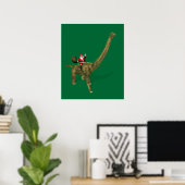 Der Weihnachtsmann fährt auf Brachiosaurus Poster (Heimbüro)