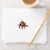 Der Weihnachtsmann fährt auf dem Stegosaurus Adressaufkleber (Insitu)