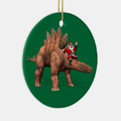 Der Weihnachtsmann fährt auf dem Stegosaurus Keramik Ornament (Rechts)