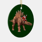 Der Weihnachtsmann fährt auf dem Stegosaurus Keramikornament (Rechts)