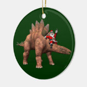Der Weihnachtsmann fährt auf dem Stegosaurus Keramikornament (Links)