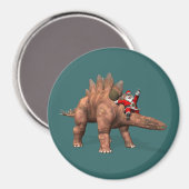 Der Weihnachtsmann fährt auf dem Stegosaurus Magnet (Vorderseite/Rückseite)