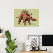 Der Weihnachtsmann fährt auf dem Stegosaurus Poster (Heimbüro)