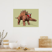 Der Weihnachtsmann fährt auf dem Stegosaurus Poster (Küche)