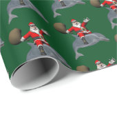 Der Weihnachtsmann fährt auf der süßen Dolphin Geschenkpapier (Rolleneckpunkt)