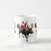 Der Weihnachtsmann fährt auf Elch Kaffeetasse (Mittel)