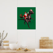 Der Weihnachtsmann fährt auf Pachyosaurus Poster (Küche)