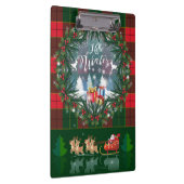 Der Weihnachtsmann fährt auf Schlitten unter der F Klemmbrett (Rechts)