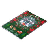 Der Weihnachtsmann fährt auf Schlitten unter der F Notizblock (Linke Seite)