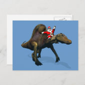 Der Weihnachtsmann fährt auf Spinosaurus Feiertagspostkarte (Vorne/Hinten)