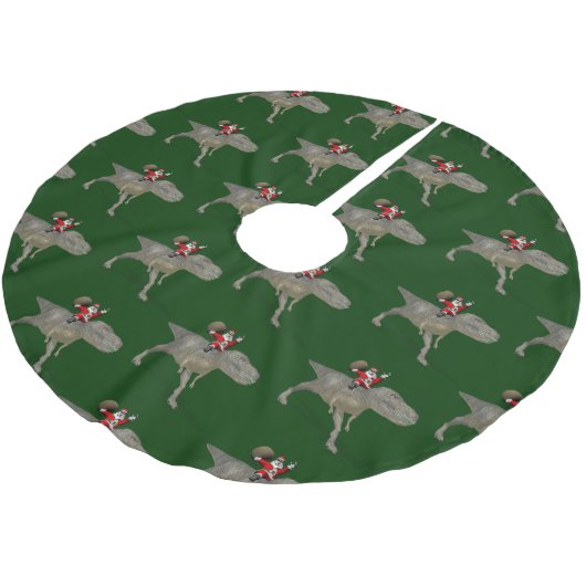 Der Weihnachtsmann fährt auf Trex Polyester Weihnachtsbaumdecke (Schrägansicht)