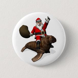 Der Weihnachtsmann fährt auf Walrus Button