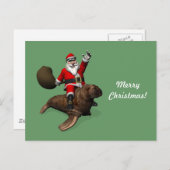 Der Weihnachtsmann fährt auf Walrus Feiertagspostkarte (Vorne/Hinten)