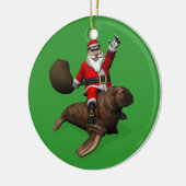 Der Weihnachtsmann fährt auf Walrus Keramik Ornament (Links)