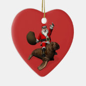 Der Weihnachtsmann fährt auf Walrus Keramik Ornament (Rechts)