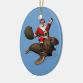 Der Weihnachtsmann fährt auf Walrus Keramikornament (Links)