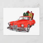 Der Weihnachtsmann fährt ein Retro-Auto mit Beglei Postkarte (Vorderseite)