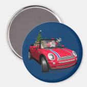 Der Weihnachtsmann fährt eine Mini Magnet (Vorderseite/Rückseite)