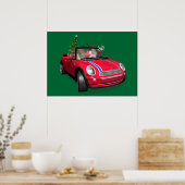 Der Weihnachtsmann fährt eine Mini Poster (Küche)