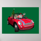 Der Weihnachtsmann fährt eine Mini Poster (Vorne)