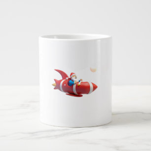 Der Weihnachtsmann fährt eine Rakete Jumbo-Tasse