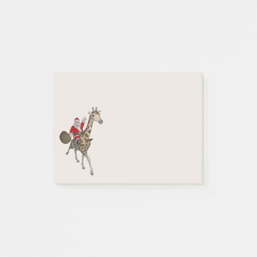 Der Weihnachtsmann fährt eine schöne Giraffe Post-it Klebezettel (Vorderseite)
