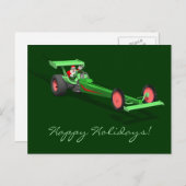 Der Weihnachtsmann fährt einen Dragster Feiertagspostkarte (Vorne/Hinten)