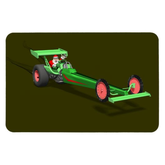 Der Weihnachtsmann fährt einen Dragster Magnet (Horizontal)