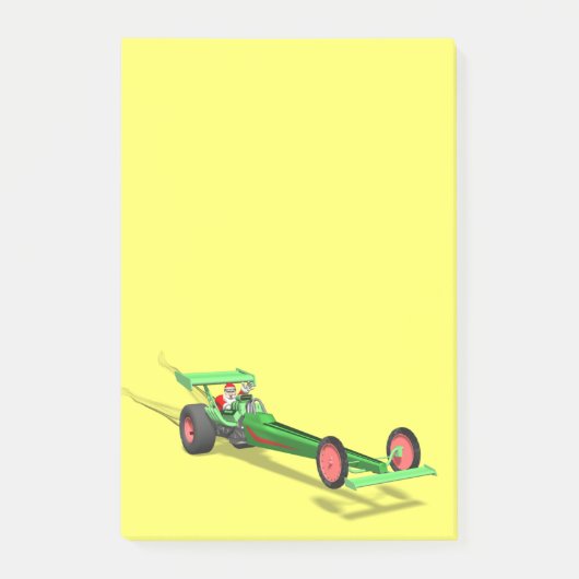 Der Weihnachtsmann fährt einen Dragster Post-it Klebezettel (Vorderseite)
