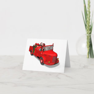 Der Weihnachtsmann fährt einen Feuerzug Feiertagskarte