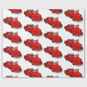 Der Weihnachtsmann fährt einen Motor Geschenkpapier (Flach)