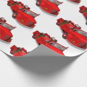 Der Weihnachtsmann fährt einen Motor Geschenkpapier (Ecke)