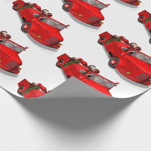 Der Weihnachtsmann fährt einen Motor Geschenkpapier (Ecke)