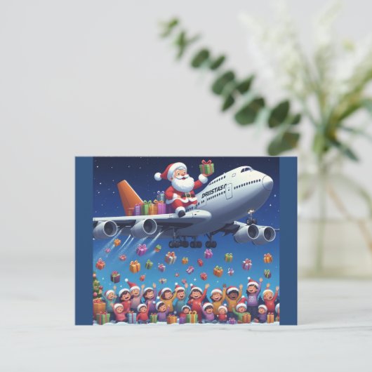 Der Weihnachtsmann fährt mit der Postkarte des Jum (Stehend Vorderseite)