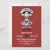 Der Weihnachtsmann fährt Motorrad Einladung (Vorderseite)