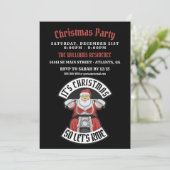 Der Weihnachtsmann fährt Motorrad Einladung (Stehend Vorderseite)