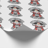 Der Weihnachtsmann fährt Motorrad Geschenkpapier (Ecke)