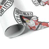 Der Weihnachtsmann fährt Motorrad Geschenkpapier (Rolleneckpunkt)