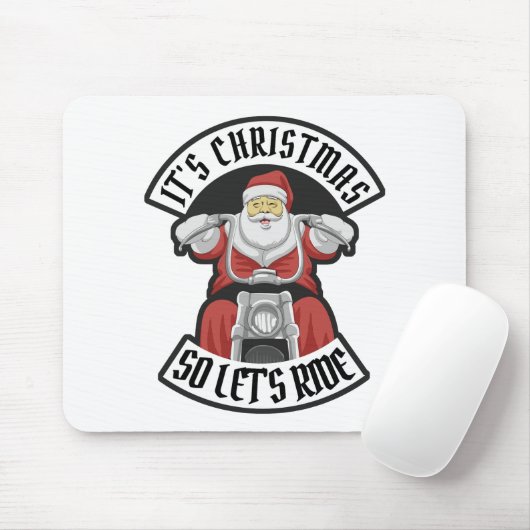 Der Weihnachtsmann fährt Motorrad Mousepad (Mit Mouse)