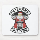 Der Weihnachtsmann fährt Motorrad Mousepad (Vorne)
