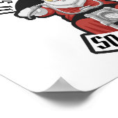 Der Weihnachtsmann fährt Motorrad Poster (Ecke)