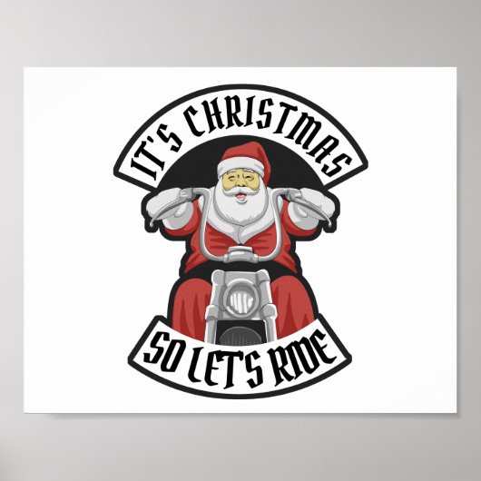 Der Weihnachtsmann fährt Motorrad Poster (Vorne)