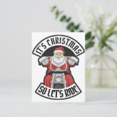 Der Weihnachtsmann fährt Motorrad Postkarte (Stehend Vorderseite)